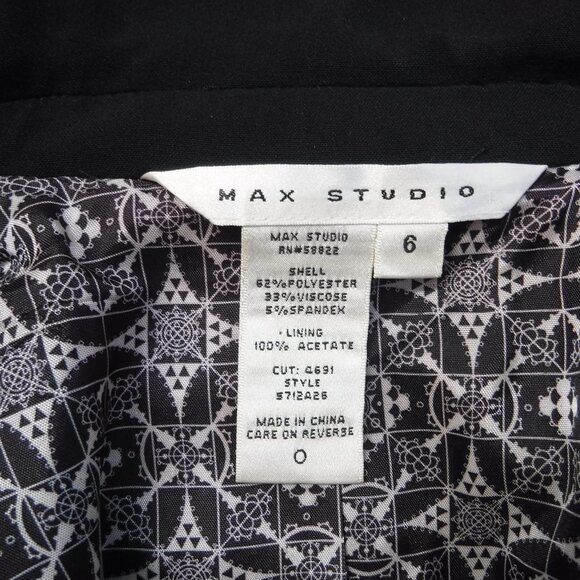 Max Studio Black Long Sleeve Button Up Pleated Back Jacket - Picture 3 of 6